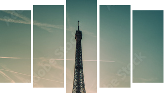 Wieża Eiffela – widokówka
 - Fünfteiliges Leinwandbild, Pentaptychon