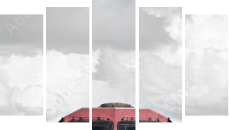 vintage train - Fünfteiliges Leinwandbild, Pentaptychon