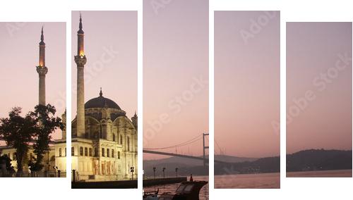 the buyuk mecidiye mosque - Fünfteiliges Leinwandbild, Pentaptychon