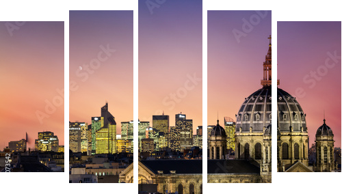 Paris - Fünfteiliges Leinwandbild, Pentaptychon