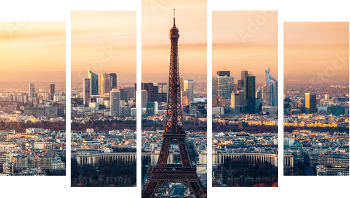 Paris - Fünfteiliges Leinwandbild, Pentaptychon