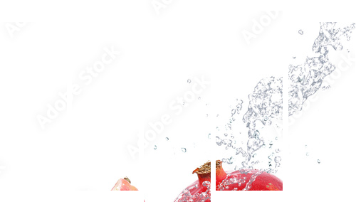 melograno splash - Fünfteiliges Leinwandbild, Pentaptychon