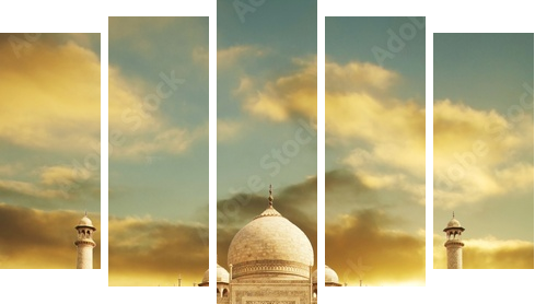 Tadż Mahal – indyjska świątynia miłości
 - Fünfteiliges Leinwandbild, Pentaptychon