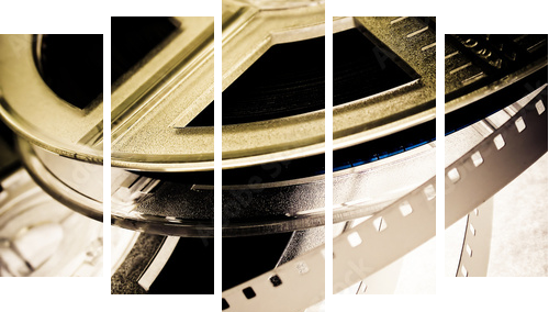 Film reels - Fünfteiliges Leinwandbild, Pentaptychon