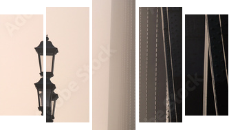 The fog on the Tyne - Fünfteiliges Leinwandbild, Pentaptychon