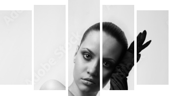 Nude elegant girl - Fünfteiliges Leinwandbild, Pentaptychon