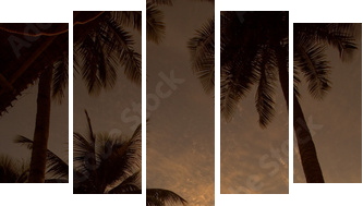 Relaxing hammock sunset - Fünfteiliges Leinwandbild, Pentaptychon