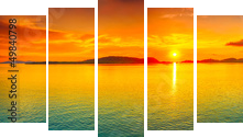 Sunset panorama - Fünfteiliges Leinwandbild, Pentaptychon
