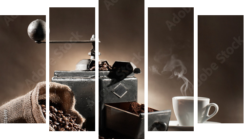 coffee grinder  - Fünfteiliges Leinwandbild, Pentaptychon
