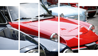 vintage cars - Fünfteiliges Leinwandbild, Pentaptychon