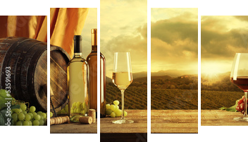 Wine - Fünfteiliges Leinwandbild, Pentaptychon
