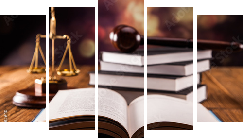 Law concept - Fünfteiliges Leinwandbild, Pentaptychon
