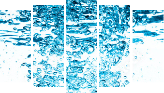 Green lime in the Water. - Fünfteiliges Leinwandbild, Pentaptychon