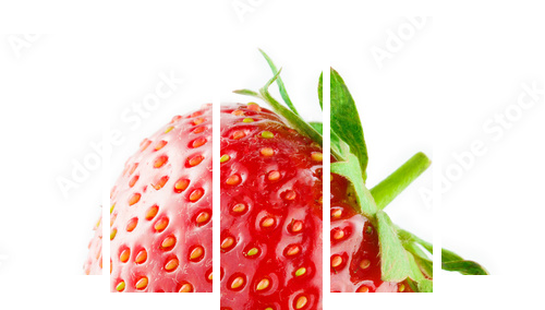 Strawberry isolated on white background - Fünfteiliges Leinwandbild, Pentaptychon