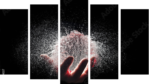 water explosion  - Fünfteiliges Leinwandbild, Pentaptychon