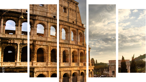 Roma, Colosseo - Fünfteiliges Leinwandbild, Pentaptychon