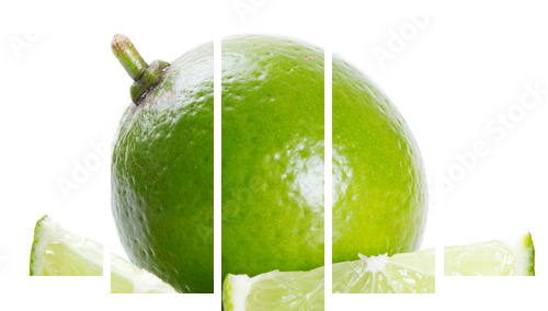 Fresh lime - Fünfteiliges Leinwandbild, Pentaptychon
