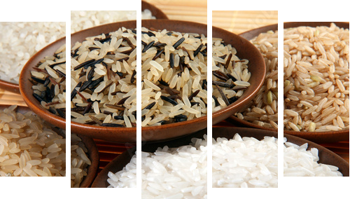 Rice set - Fünfteiliges Leinwandbild, Pentaptychon