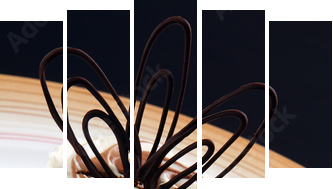 Dessert with chocolate - Fünfteiliges Leinwandbild, Pentaptychon
