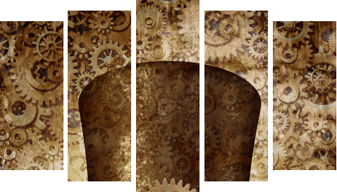 Steampunk Top Hat - Fünfteiliges Leinwandbild, Pentaptychon