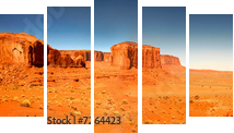 High Resolution Image of Monument Valley Arizona - Fünfteiliges Leinwandbild, Pentaptychon