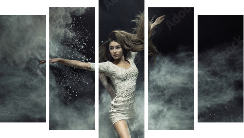 Talented ballet dancer catching the dust  - Fünfteiliges Leinwandbild, Pentaptychon