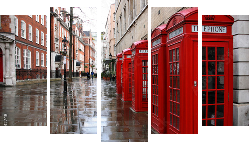 London street - Fünfteiliges Leinwandbild, Pentaptychon