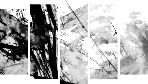 Abstract ink paint vector background - Fünfteiliges Leinwandbild, Pentaptychon
