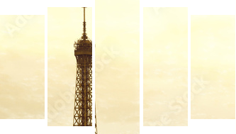 Old Eiffel Tower - Fünfteiliges Leinwandbild, Pentaptychon