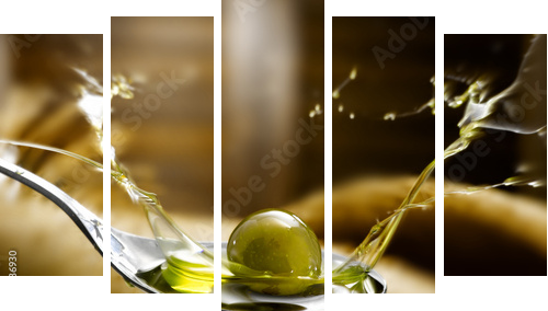 olio di oliva  - Fünfteiliges Leinwandbild, Pentaptychon