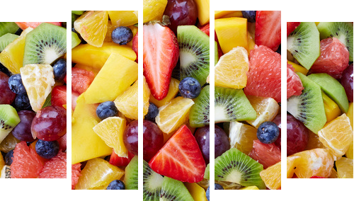 Fresh fruits - Fünfteiliges Leinwandbild, Pentaptychon
