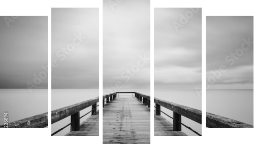 Lunga esposizione in bianco e nero - Fünfteiliges Leinwandbild, Pentaptychon