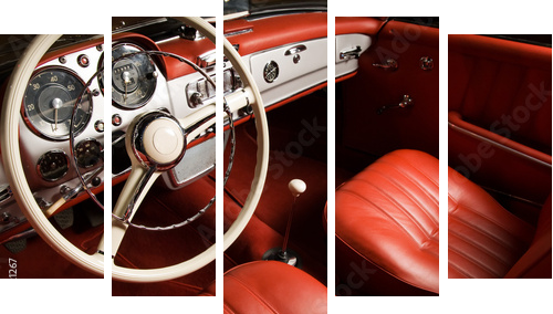 Luxury car interior - Fünfteiliges Leinwandbild, Pentaptychon