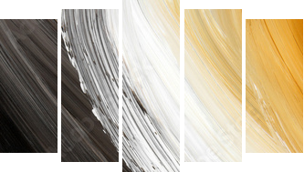 Oil-painted three-color curve Highly detailed oil painting - Fünfteiliges Leinwandbild, Pentaptychon