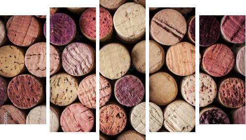 Wine corks background horizontal - Fünfteiliges Leinwandbild, Pentaptychon