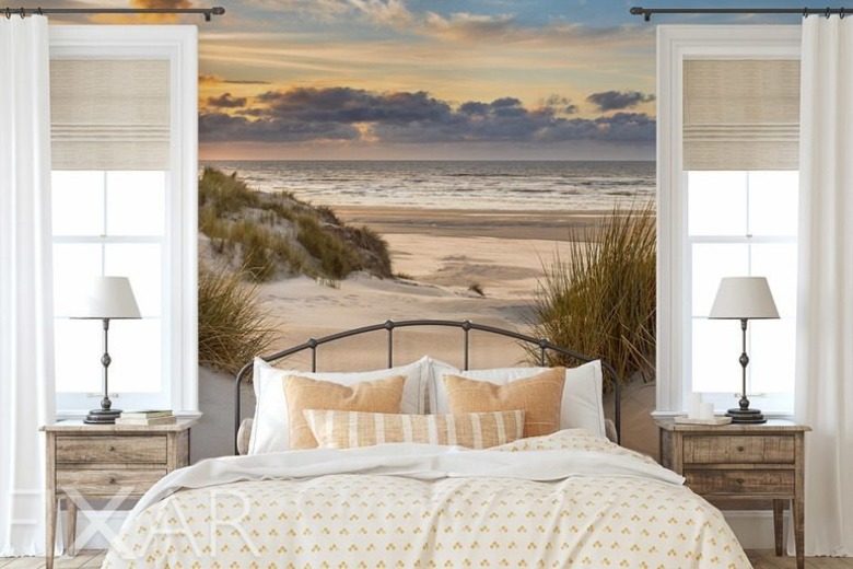 1ruhiger morgen am meer furs schlafzimmer fototapeten fixar