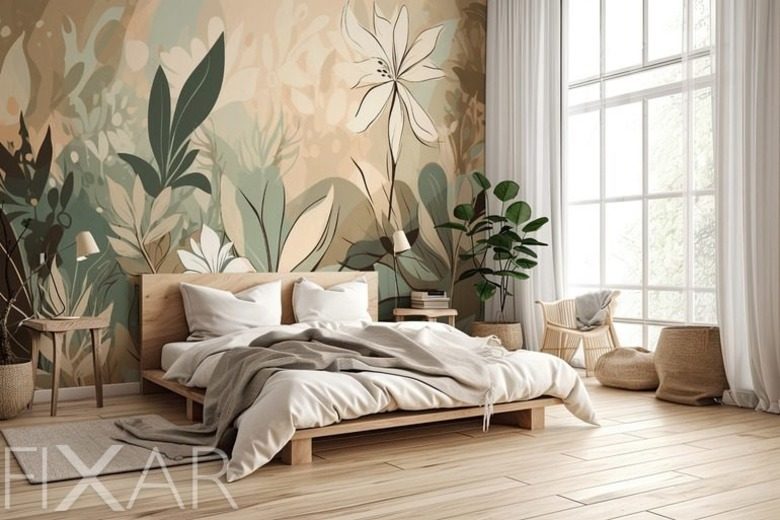 Ein schones stuck wiese furs schlafzimmer fototapeten fixar