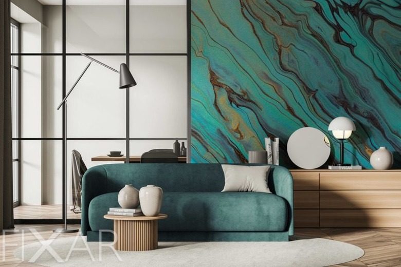 Eine kombination aus braun und turkis furs wohnzimmer fototapeten fixar1