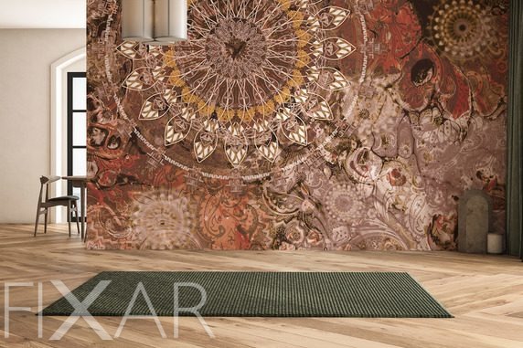 Orientalisches-mandala-in-warmen-erdtonen-abstrakte-fototapeten-fixar