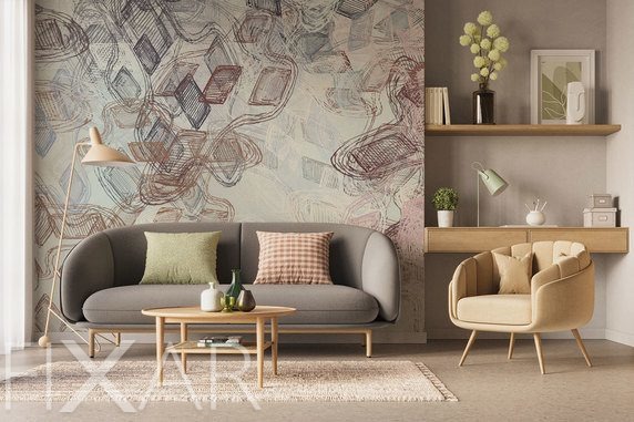 Verdrehte-skizze-furs-wohnzimmer-fototapeten-fixar