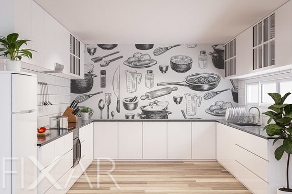 Kuchenwelt-im-zeichenstil-fur-kuche-fototapeten-fixar
