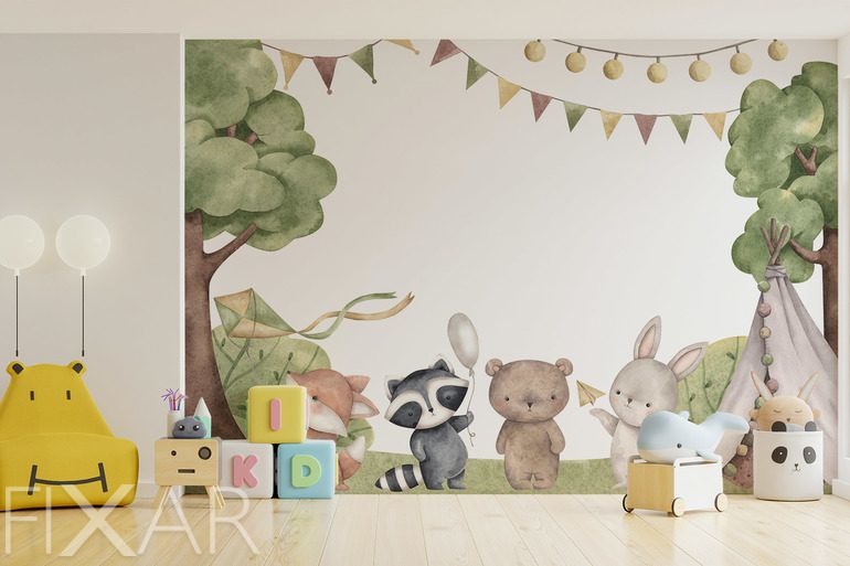 Fototapeten Waldabenteuer für die Kleinsten