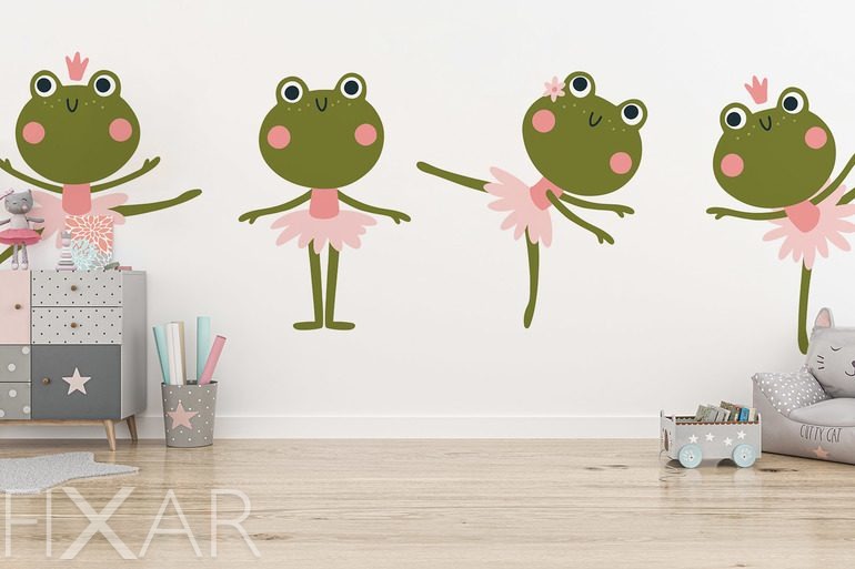 Fototapeten Fröhliche Ballettfrösche für Kinder