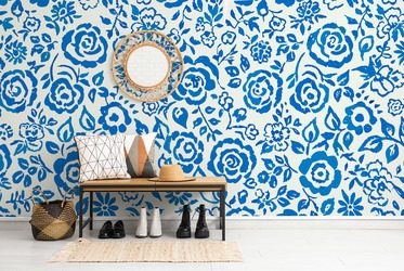 Blaue-blumen-im-kunstlerischen-stil-furs-wohnzimmer-fototapeten-fixar