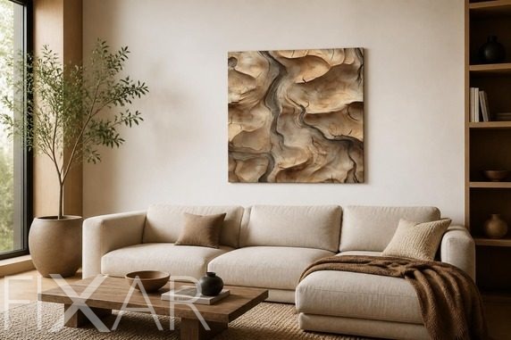Rhythmisches-spiel-von-formen-und-holzstrukturen-furs-wohnzimmer-bilder-und-poster-fixar