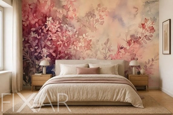 Zarte-komposition-aus-rosa-und-violetttonen-im-malerischen-motiv-furs-schlafzimmer-fototapeten-fixar