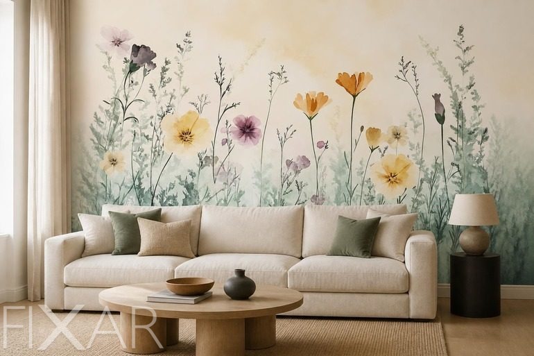 Fototapeten Stilvolle Harmonie zarter Blumen
