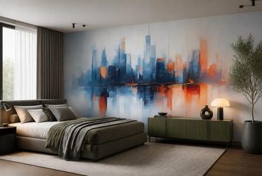 Kontrast-von-blau-und-orangetonen-in-der-urbanen-landschaft-architektur-fototapeten-fixar
