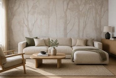 Zarter-waldlandschaft-in-neutraler-farbgebung-furs-wohnzimmer-fototapeten-fixar