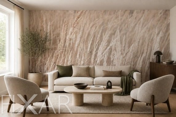 Rhythmisches-grasmotiv-in-naturlicher-beigetonung-furs-wohnzimmer-fototapeten-fixar